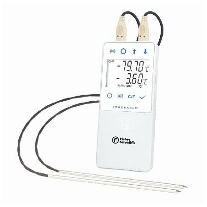 Picture of Datalogging Refrigerator / Freezer Thermometer with Alarm Fisherbrand™ TraceableLIVE® Fahrenheit / Celsius -130° to +221°F (-90° to +105°C) 2 Stainless Steel Probes Battery Operated15079627