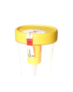 Picture of Urine Specimen Container with Integrated Transfer Device V-Monovette® Urine 62 X 72 mm Polypropylene 100 mL (3.4 oz.) Screw Cap Unprinted Sterile75.562.400