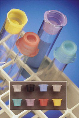 Picture of Fisherbrand™ VersaClosure™ Tube Closure LDPE Inside Tube / Over Rim Black For 10 mm / 12 mm / 13 mm / 16 mm Test Tubes NonSterile0270724