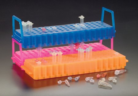 Picture of Test Tube Rack UniRack™ 10 mm - 12 mm Tube Size, Reverse Side 0.2 mL - 0.5 mL Tube Size Assorted Colors 1 X 2-5/8 X 9-1/4 InchS500-80AS
