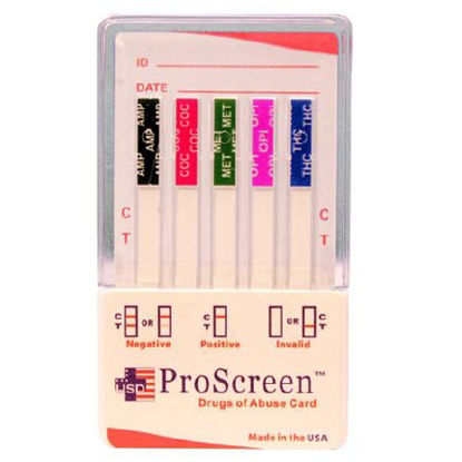 Picture of Drugs of Abuse Test ProScreen® Dip 5-Drug Panel AMP, COC, mAMP/MET, OPI, THC Urine Sample 25 Tests19048