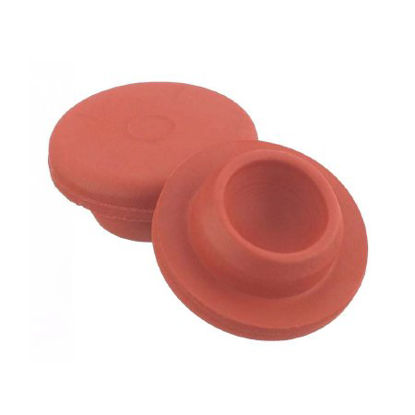 Picture of Wheaton® Bottle Stopper Rubber Straight Plug Stopper Red 13 X 20 mm For Vials with Straight Wall Glass Finish NonSterile224100-172
