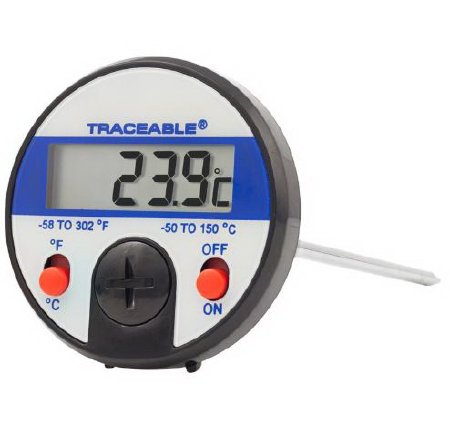 Picture of Dial Thermometer Traceable® Fahrenheit / Celsius -58° to 302°F (-50° to 150°C) Stainless Steel Probe Battery Operated98767-22