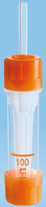 Picture of Microvette® 100 Capillary Blood Collection Tube Conical Bottom Lithium Heparin Additive 10.8 X 46.6 mm 100 µL Green Screw Cap Polypropylene Tube20.1282.100