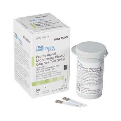Picture of Blood Glucose Test Strips McKesson TRUE METRIX® PRO 50 Strips per Box For McKesson TRUE METRIX® PRO Professional Monitoring Blood Glucose Meter06-R3051P-05