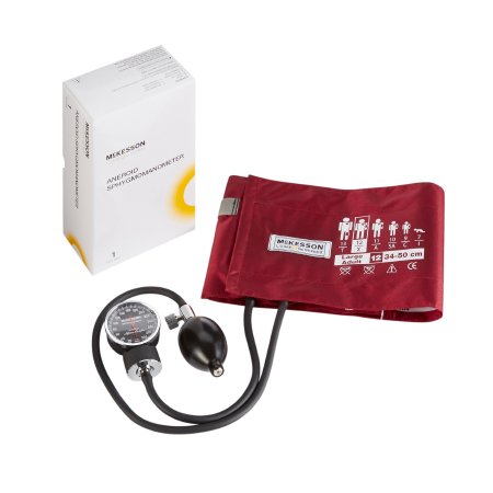 Picture of Aneroid Sphygmomanometer with Cuff McKesson LUMEON™ 2-Tube Pocket Size Hand Held Adult Large Cuff01-720-12XBDGM