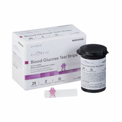 Picture of Blood Glucose Test Strips Quintet AC® 50 Strips per Box Minimal sample size of 1 μL For Quintet AC® Blood Glucose Monitor5059