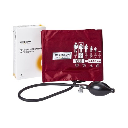Picture of Blood Pressure Cuff and Bulb McKesson LUMEON™ Adult Arm Large Cuff 34 - 50 cm Nylon Cuff01-865-12XBDGM