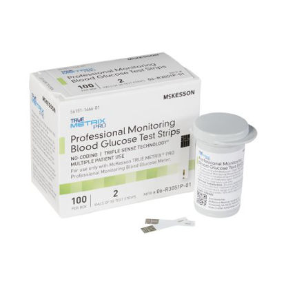 Picture of Blood Glucose Test Strips McKesson TRUE METRIX® PRO 100 Strips per Box For McKesson TRUE METRIX® PRO Professional Monitoring Blood Glucose Meter06-R3051P-01