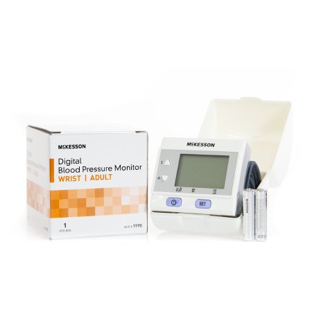 Picture of Aneroid Sphygmomanometer with Wrist Cuff McKesson Brand Automatic Inflation Wrist Adult One Size Fits Most1990
