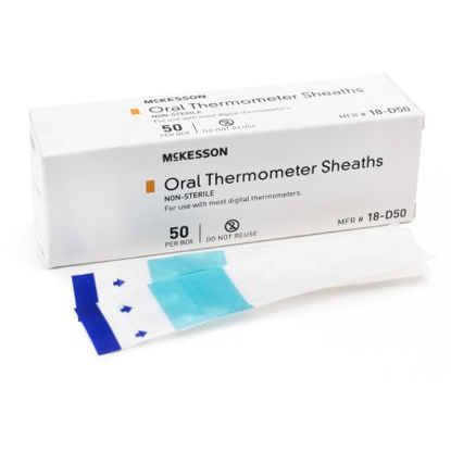 Picture of Oral Thermometer Probe Cover McKesson For use with Digital Thermometer 50 per Box18-D50