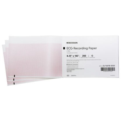 Picture of Diagnostic Recording Paper McKesson Thermal Paper 8-1/4 Inch X 183 Foot Z-Fold Red Grid26-94018-0000