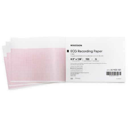 Picture of Diagnostic Recording Paper McKesson Thermal Paper 8-1/2 Inch X 138 Foot Z-Fold Red Grid26-9402-061