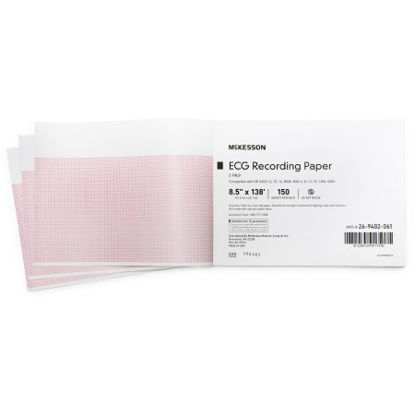 Picture of Diagnostic Recording Paper McKesson Thermal Paper 8-1/2 Inch X 138 Foot Z-Fold Red Grid26-9402-061