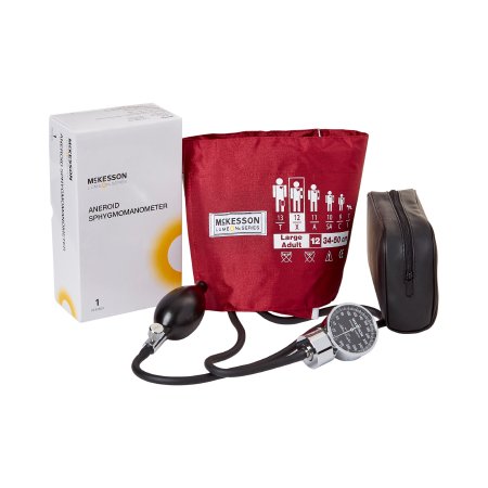 Picture of Aneroid Sphygmomanometer with Cuff McKesson LUMEON™ 2-Tube Pocket Size Hand Held Adult Large Cuff01-700-12XBDGM