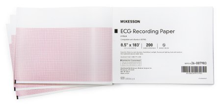 Picture of Diagnostic Recording Paper McKesson Thermal Paper 8-1/2 Inch X 183 Foot Z-Fold Red Grid26-007983
