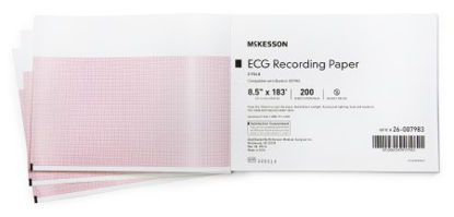 Picture of Diagnostic Recording Paper McKesson Thermal Paper 8-1/2 Inch X 183 Foot Z-Fold Red Grid26-007983