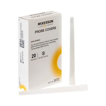 Picture of Axillary / Oral / Rectal Thermometer Probe Cover McKesson LUMEON™ For use with LUMEON® Oral / Axillary and Rectal Electronic Thermometers 500 per Box3072