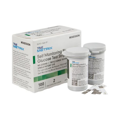 Picture of Blood Glucose Test Strips McKesson TRUE METRIX® 100 Strips per Box For McKesson TRUE METRIX® Self Monitoring Blood Glucose System06-R3051-41