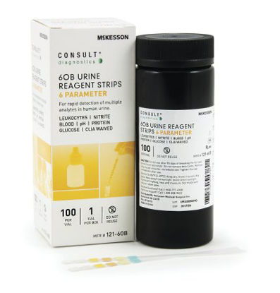 Picture of Urinalysis Test McKesson Consult™ Blood, Glucose, Leukocytes, Nitrite, pH, Protein 100 per Bottle121-6OB