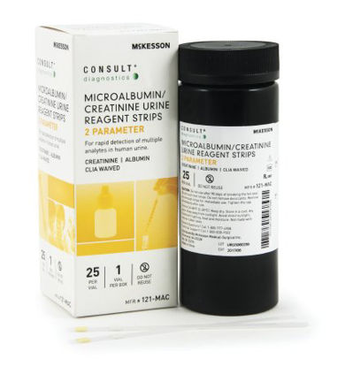 Picture of Urinalysis Test McKesson Consult™ Albumin, Creatinine 25 per Bottle121-MAC