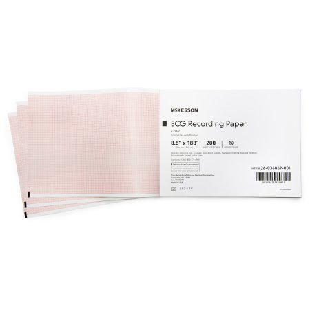 Picture of Diagnostic Recording Paper McKesson Thermal Paper 8-1/2 Inch X 183 Foot Z-Fold Red Grid26-036869-001