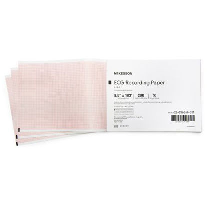 Picture of Diagnostic Recording Paper McKesson Thermal Paper 8-1/2 Inch X 183 Foot Z-Fold Red Grid26-036869-001