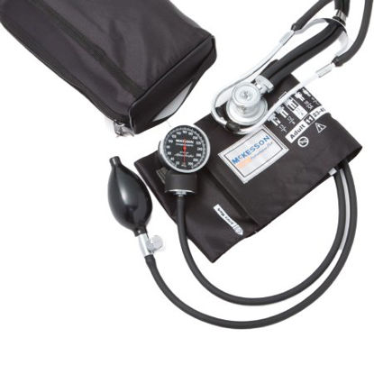 Picture of Aneroid Sphygmomanometer Combo Kit Pocket Style Hand Held Size 11 Nylon Cuff 22 Inch Stethoscope Tube Sprague Rappaport Stethoscope01-768-641-11ABKGM