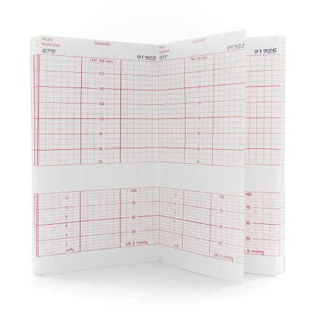 Picture of Fetal Diagnostic Monitor Recording Paper McKesson Thermal Paper 6 Inch X 47 Foot Z-Fold Red Grid26-B4305A
