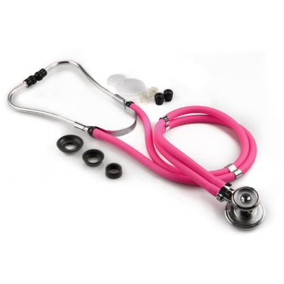 Picture of Sprague Stethoscope McKesson LUMEON™ Pink 2-Tube 22 Inch Tube Double-Sided Chestpiece01-641NPGM