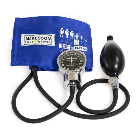 Picture of Aneroid Sphygmomanometer with Cuff McKesson LUMEON™ 2-Tube Pocket Size Hand Held Small Adult / Child Small Cuff01-700-10SARBGM