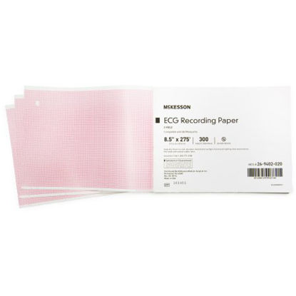 Picture of Diagnostic Recording Paper McKesson Thermal Paper 8-1/2 Inch X 275 Foot Z-Fold Red Grid26-9402-020