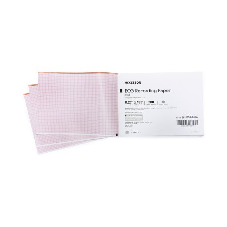 Picture of Diagnostic Recording Paper McKesson Thermal Paper 8.27 Inch X 183 Foot Z-Fold Red Grid26-2157-017A
