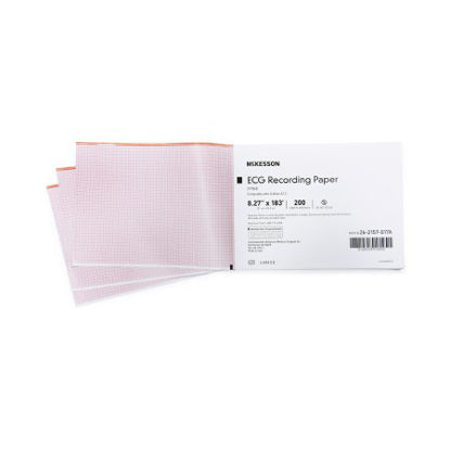 Picture of Diagnostic Recording Paper McKesson Thermal Paper 8.27 Inch X 183 Foot Z-Fold Red Grid26-2157-017A