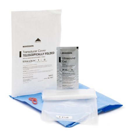 Picture of Ultrasound Probe Cover McKesson 5-1/2 X 24 Inch Polyurethane Sterile For use with Endocavity Transducers16-1401