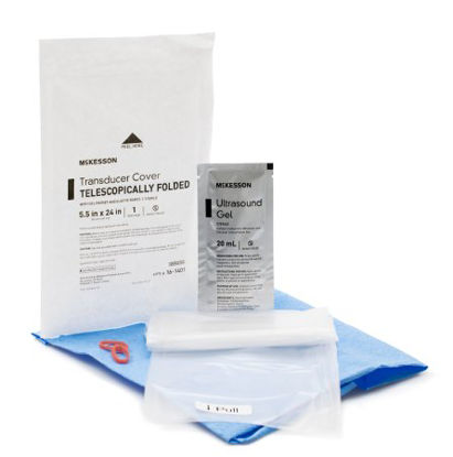Picture of Ultrasound Probe Cover McKesson 5-1/2 X 24 Inch Polyurethane Sterile For use with Endocavity Transducers16-1401