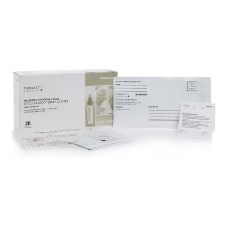 Picture of Stool Collection Kit Consult™ Mailing Envelopes Containing 1 Sampler Slide, 2 Collection Tissues, 2 Applicator Sticks, and 1 Patient Instructions Consult™ iFOBT Tests MFR #'s 4485, 4486, and 44874488