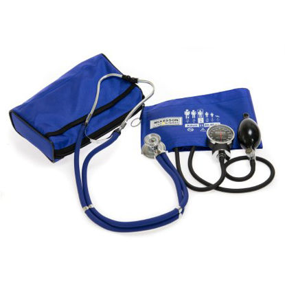 Picture of Aneroid Sphygmomanometer Combo Kit Pocket Style Hand Held Size 11 Nylon Cuff 22 Inch Stethoscope Tube Sprague Rappaport Stethoscope01-768-641-11ARBGM