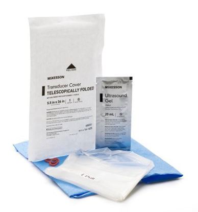 Picture of Ultrasound Probe Cover McKesson 5-1/2 X 36 Inch Polyurethane Sterile For use with Endocavity Transducers16-1405