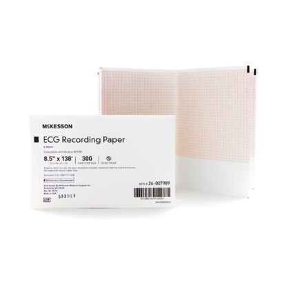 Picture of Diagnostic Recording Paper McKesson Thermal Paper 8-1/2 Inch X 138 Foot Z-Fold Red Grid26-007989
