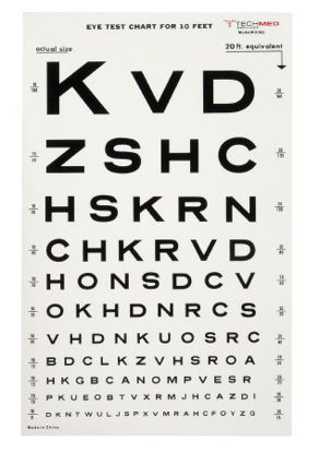 Picture of Eye Chart McKesson 10 Foot Measurement Acuity Test3062