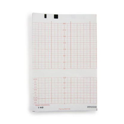 Picture of Fetal Diagnostic Monitor Recording Paper McKesson Thermal Paper 5.9 Inch X 49 Foot Z-Fold Red Grid26-M1910A