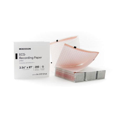 Picture of Diagnostic Recording Paper McKesson Thermal Paper 3.54 Inch X 87 Foot Z-Fold Red Grid26-2157-014A