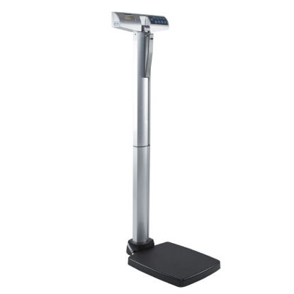 Picture of Column Scale with Height Rod Health O Meter® Digital Display 550 lbs / 250 kg Weight Capacity Black / Gray AC Adapter / Battery Operated500KL