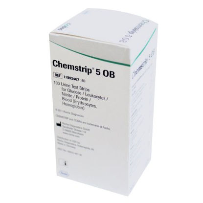 Picture of Urinalysis Test Chemstrip® Blood, Glucose, Leukocytes, Nitrite, Protein 100 per Bottle11893467160