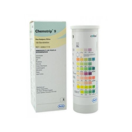 Picture of Regent Strips Chemstrip®9 Bilirubin, Blood, Glucose, Ketone, Leukocytes, Nitrite, pH, Protein, Urobilinogen 100 per Bottle11895427160