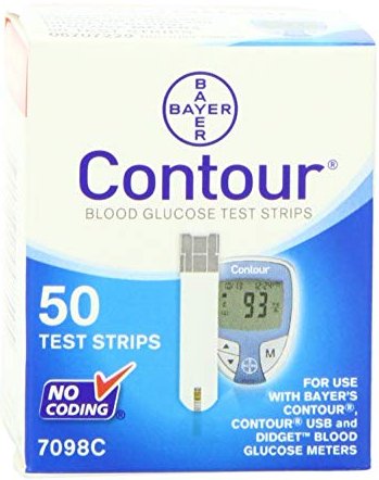 Picture of Blood Glucose Test Strips Contour® 50 Strips per Box Uses a tiny 0.6 microliter blood sample For Contour® Meter7098C