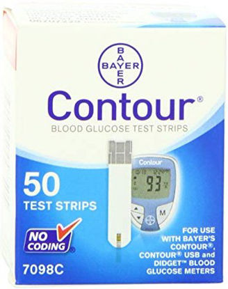 Picture of Blood Glucose Test Strips Contour® 50 Strips per Box Uses a tiny 0.6 microliter blood sample For Contour® Meter7098C