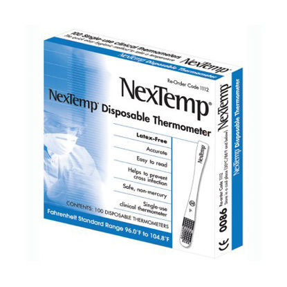 Picture of Single Patient Skin Thermometer NexTemp® 96 to 104 °F Color Dots Display1112-20