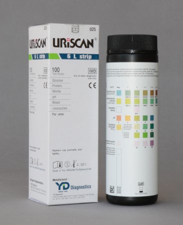 Picture of Urinalysis Test Uriscan® Blood, Glucose, Leucocytes, Nitrite, pH, Protein 100 per BottleU25